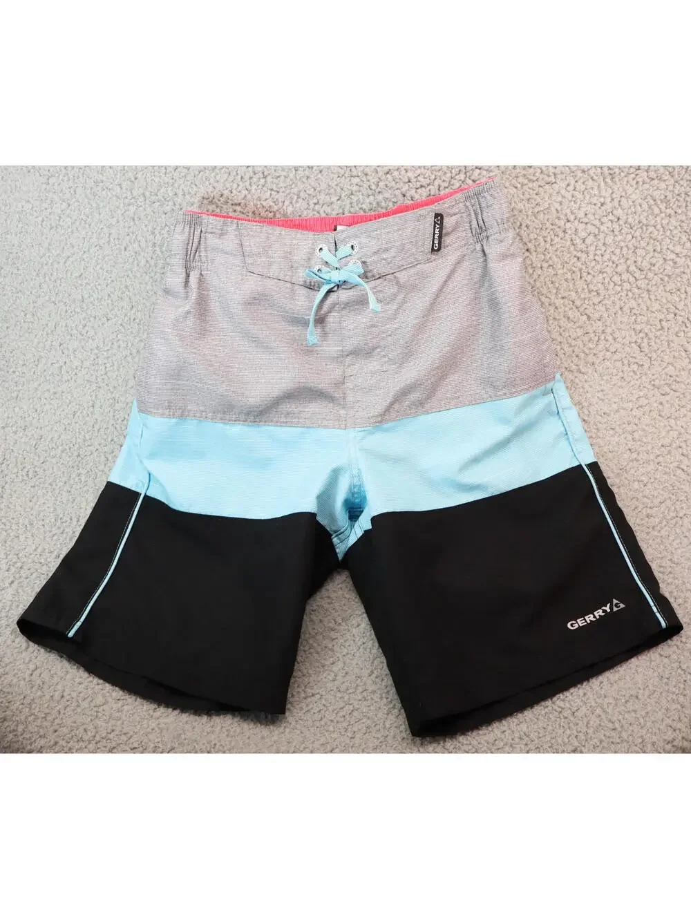 Gerry Swim Trunks Boys Medium 10/12 Bathing Suit Grey Lined